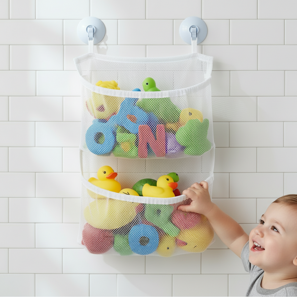 ! AquaNest – Badkamer Opbergnet voor Badspeelgoed